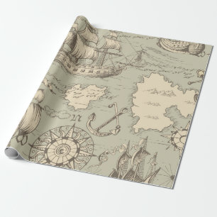 Vintage abstract seamless pattern on the theme of  wrapping paper