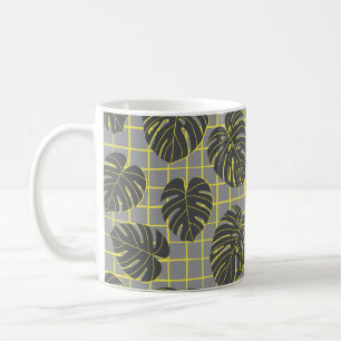 Vintage abstract seamless pattern with dark grey m coffee mug