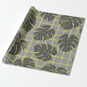 Vintage abstract seamless pattern with dark grey m wrapping paper
