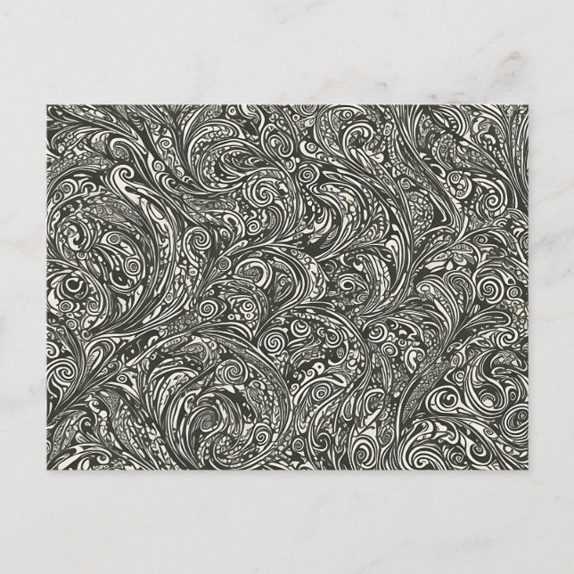 Vintage Abstract Swirl Postcard (Front)