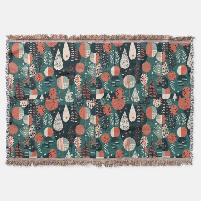 vintage abstract  throw blanket (Front)