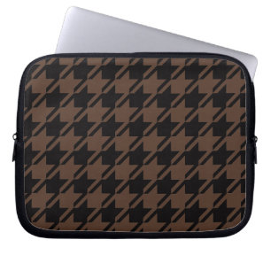 Vintage Academia Black and Brown Houndstooth Laptop Sleeve