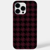 Vintage Academia Black and Dark Garnet Houndstooth