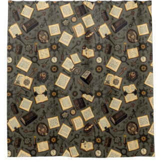 Vintage Academia Shower Curtain