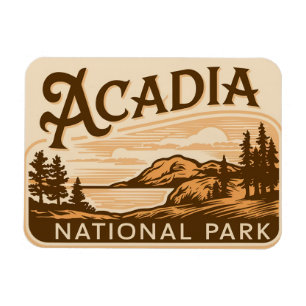 Vintage Acadia National Park Bar Harbour Magnet