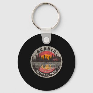 Vintage Acadia National Park Maine Camping Hiking Key Ring