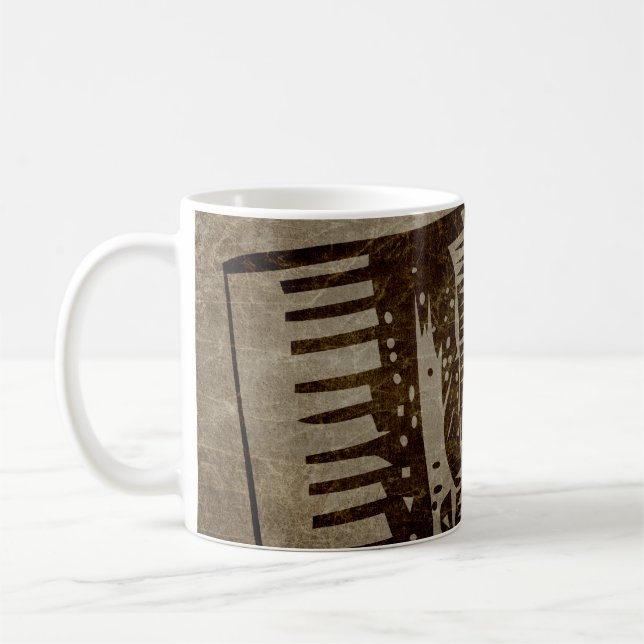 vintage accordion coffee mug (Left)