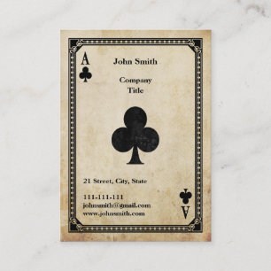 Vintage Ace of Clubs Business Card
