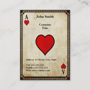 Vintage Ace of Hearts Business Card