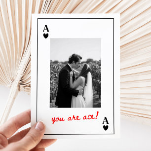 Vintage Ace of Hearts Photo Anniversary Card