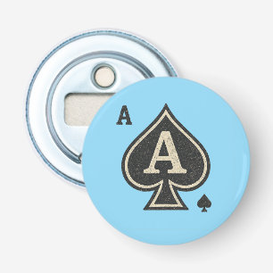 Vintage Ace of Spades — Distressed Poker Crest Bottle Opener