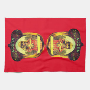 Vintage acorn stove advertisement tea towel