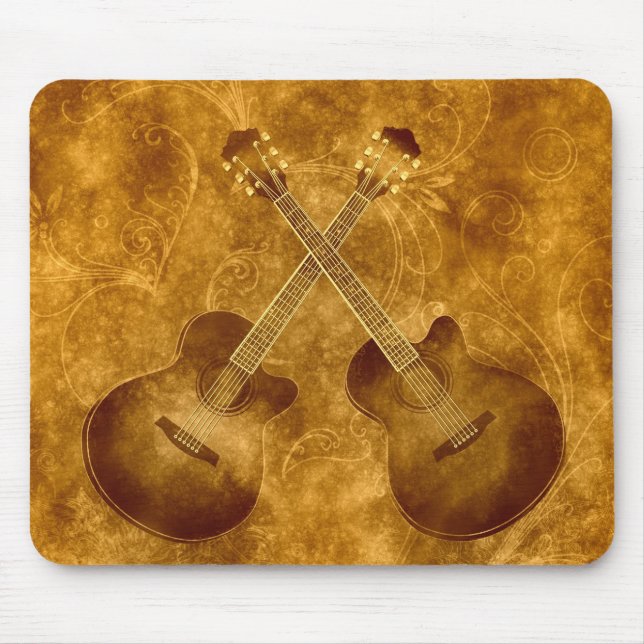 Vintage Acoustic Guitars Mousepad (Front)