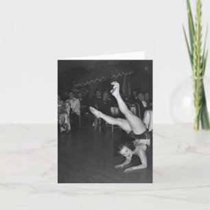 Vintage "Acrobatic Lady" Note Card