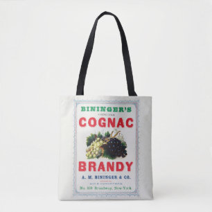 Vintage Ad For Bininger's Cognac Brandy. Tote Bag