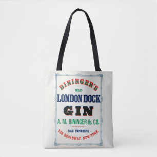 Vintage Ad For Bininger's Old London Dock Gin Tote Bag