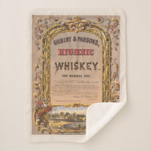 Vintage Ad For Gilbert & Parsons Hygienic Whiskey. Sherpa Blanket