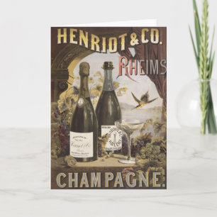 Vintage Ad For Henriot & Co. Rheims Champagne Card