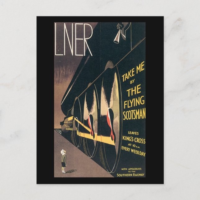 Vintage Ad for the Flying Scotsman train Postcard (Front)