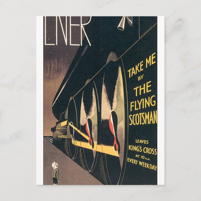 Vintage Ad for the Flying Scotsman train Postcard (Front)