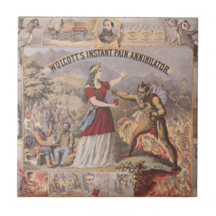 Vintage Ad For Wolcott's Instant Pain Annihilator Ceramic Tile