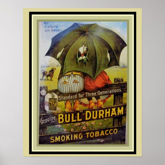 Vintage Ad Poster- Bull Durham Smoking Tobacco Poster (Front)