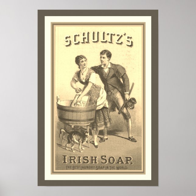 Vintage Ad Poster Schultz's Irish Soap 13 x 19 (Front)