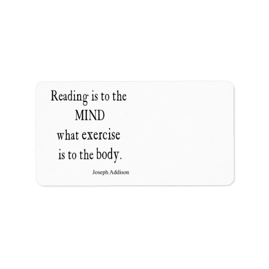 Vintage Addison Reading Mind Inspirational Quote Address Label