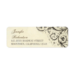 vintage address labels with elegant flourishes
