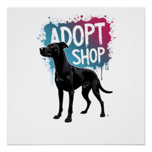 Vintage Adopt Dont Shop Dog Graffiti Rescue Art De Poster