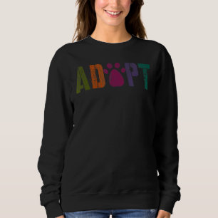 Vintage Adopt Rescue Squad Animal Cats Dogs Adopti Sweatshirt
