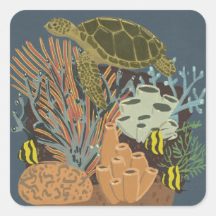 Vintage Adquarium Square Sticker