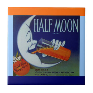 Vintage Ads ad Half Moon Orange Crate Label Tile