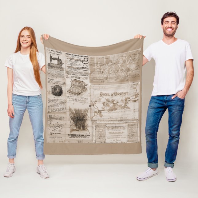 Vintage Ads Design - Fleece Blanket, 50"x60" Blanket (In Situ)