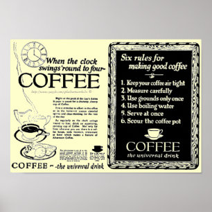 Vintage ads on canned Coffee brewing -1921 Poster