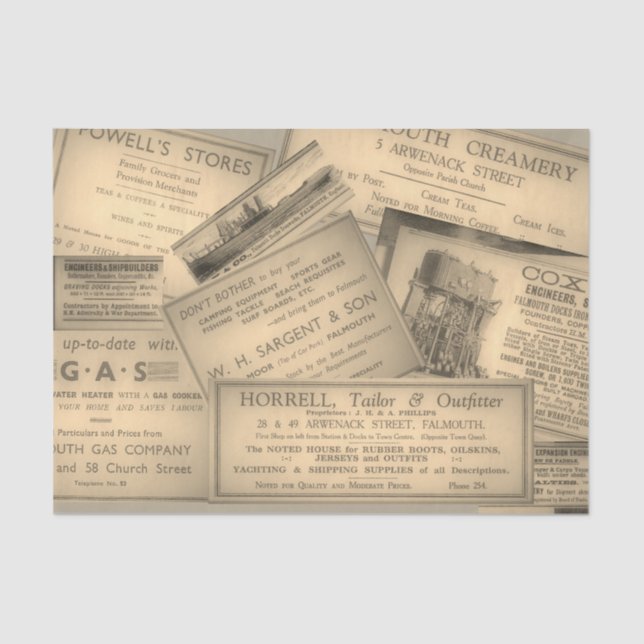Vintage Ads Tissue Paper (Front)