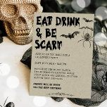 Vintage Adult Halloween Eat, Drink & Be Scary  Invitation<br><div class="desc">Vintage Adult Halloween Eat,  Drink & Be Scary Invitation</div>