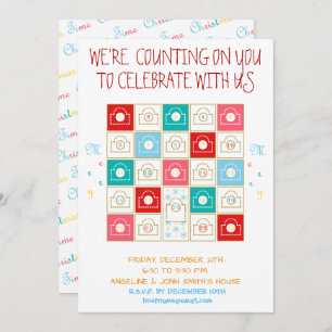 Vintage Advent Calendar Personalise Invitation