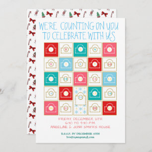 Vintage Advent Calendar Personalise Invitation