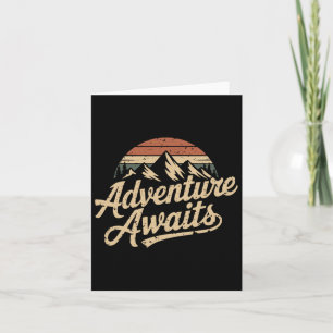 Vintage Adventure Awaits Outdoor Mountains Nature  Card