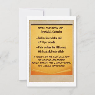 Vintage Adventure Wedding Information Card