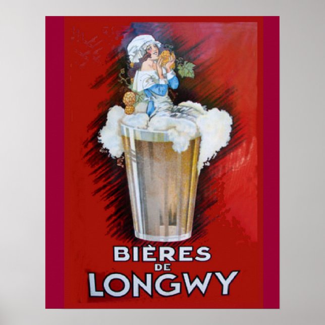 Vintage Advertisement, Bieres de Longwy Poster (Front)