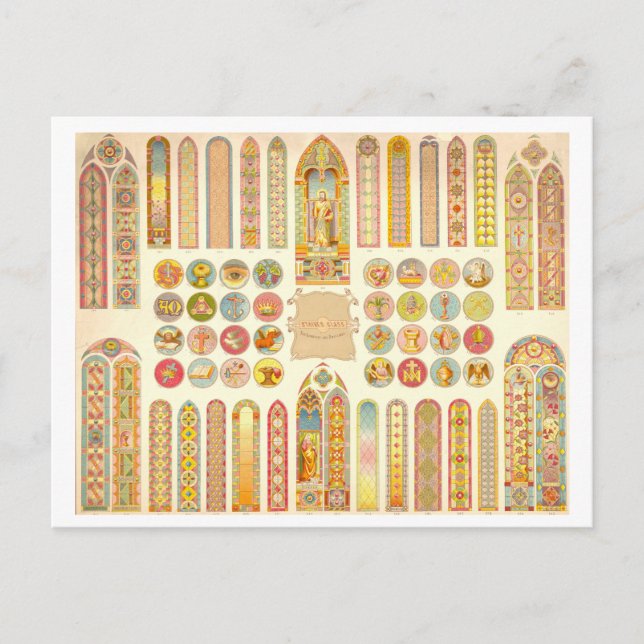 Vintage Advertisement for Stained Glass Windows Postcard (Front)