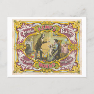 Vintage Advertisement: Patent Medicine for Worms Postcard