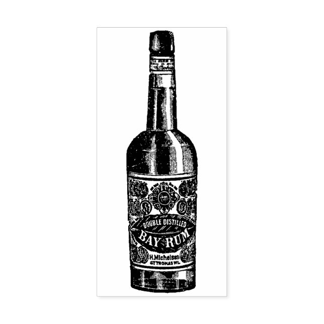 Vintage  advertising - Bay Rum bottle Rubber Stamp (Imprint)