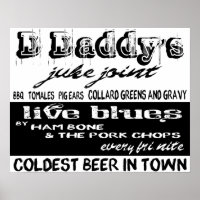 Vintage Advertising Blues Music Poster