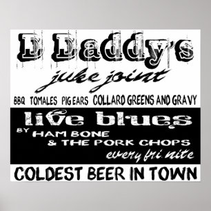 Vintage Advertising Blues Music Poster