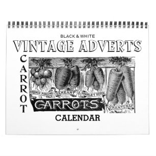 Vintage advertising calendar in black and white