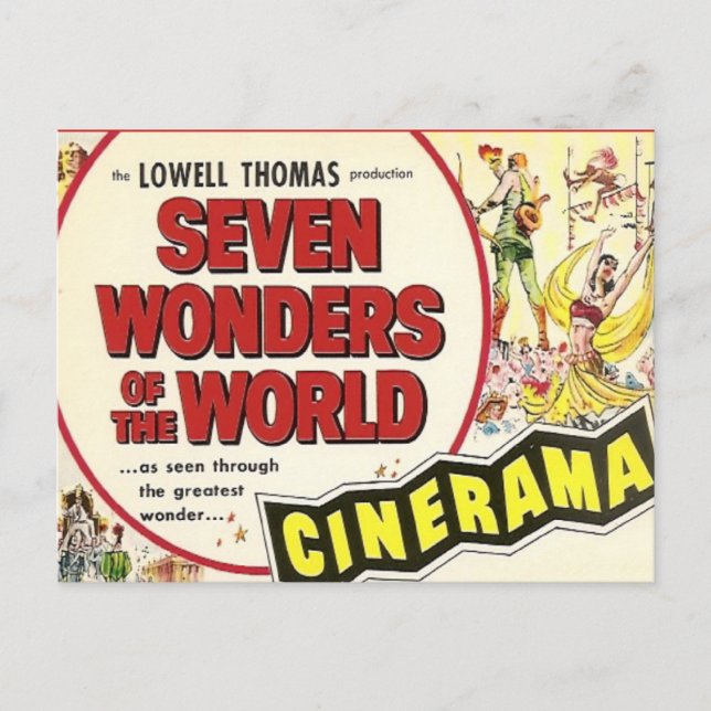 Vintage advertising, Film; Seven Wonders Postcard (Front)