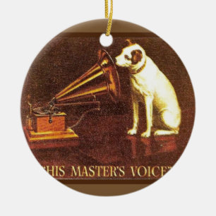 VIntage advertising, His master's Voice Ceramic Tree Decoration